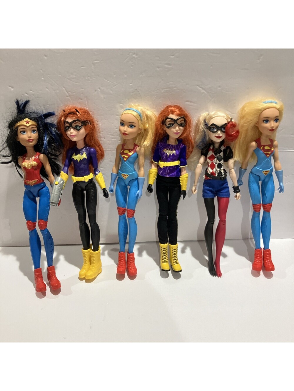 Lot Of 6 DC Super Hero Girls 12" Dolls Mattel Wonder Woman Supergirl Quinn Bat